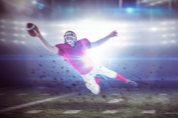 Obraz na płótnie Canvas Composite image of american football player scoring a touchdown