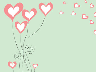 Fototapeta na wymiar Abstract background with hearts for St. Valentine day