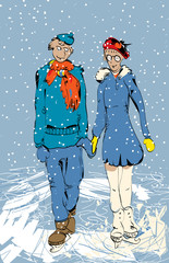 Romantic Couple Skating