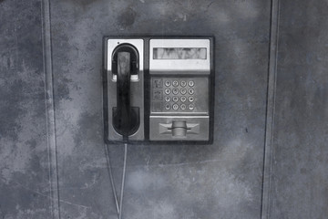 public cable phone in city