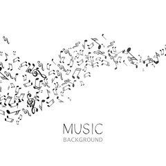 Naklejka premium Vector Illustration of an Abstract Music Background