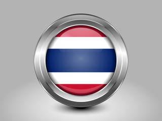 Obraz premium Flag of Thailand. Metal Round Icon