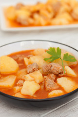 Hearty beef stew simmering