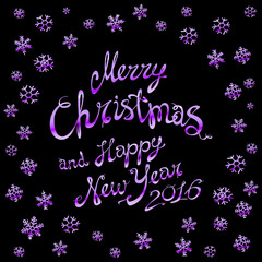 Merry Christmas gold glittering lettering design. Vector illustration EPS 10
