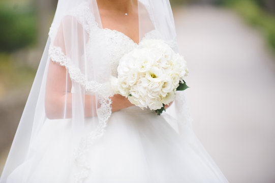Bride with White Bouquet
