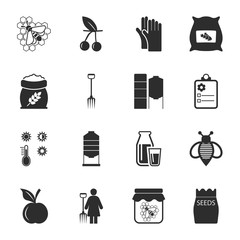farm, gardening 16 icons universal set for web and mobile