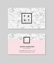 Business card with marble texture