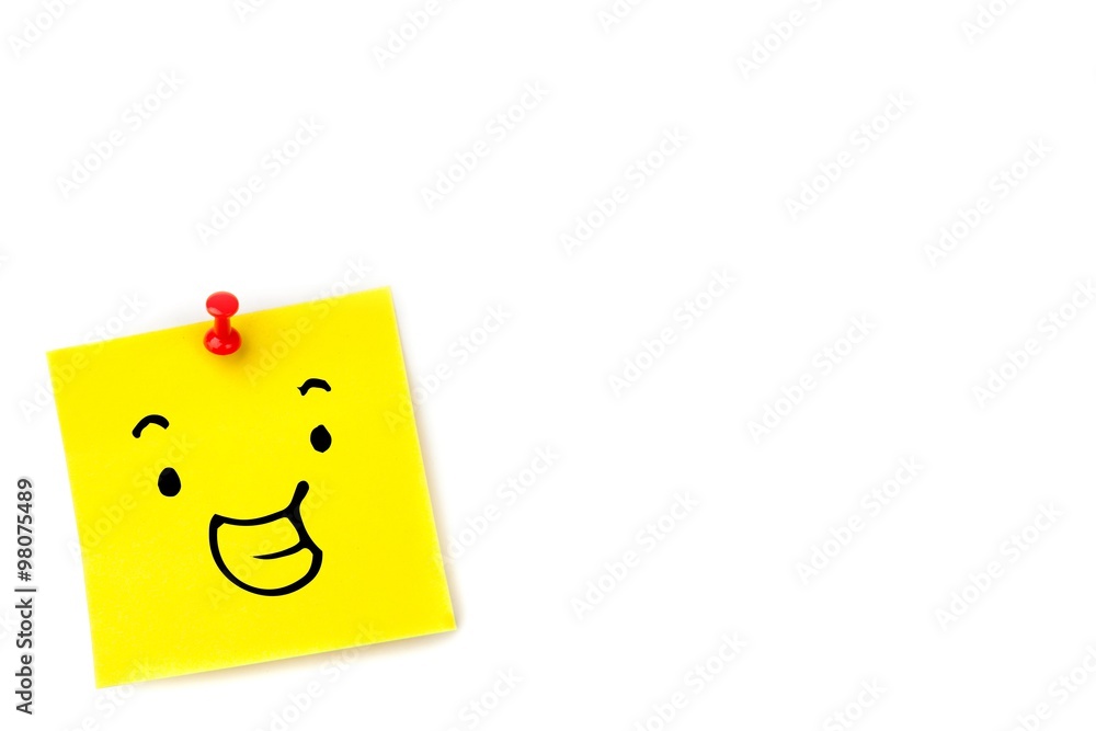 Poster composite image of smiling face
