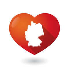 Isolated red heart with  a map of Germany
