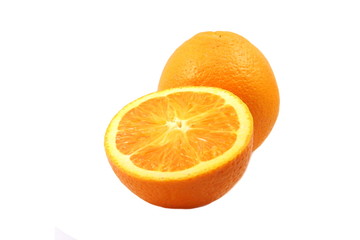 Fresh Navel orange on white background