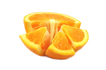 Fresh Navel orange on white background