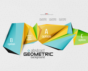Abstract info banner with options, geometric paper style