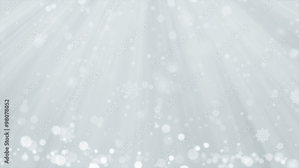 Wall mural christmas background and winter snow fall with seamless loop. looping motion design.