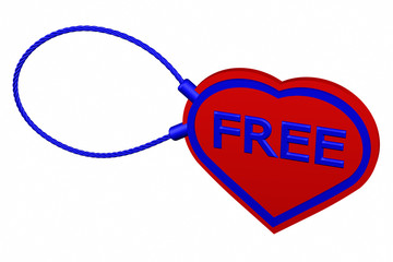 Heart tag with word Free