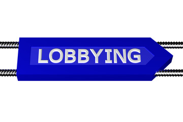 Word lobbying written on the arrow