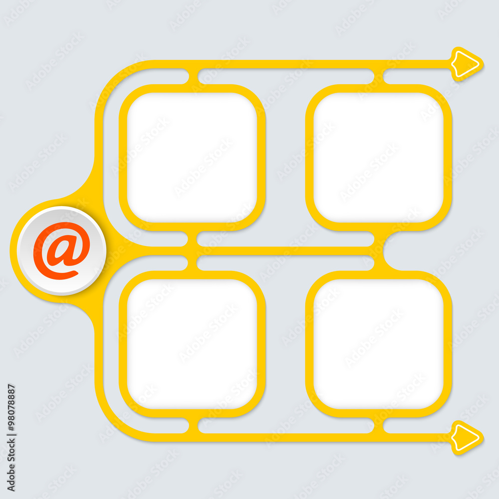 Poster Abstract connected frames for your text and a email icon