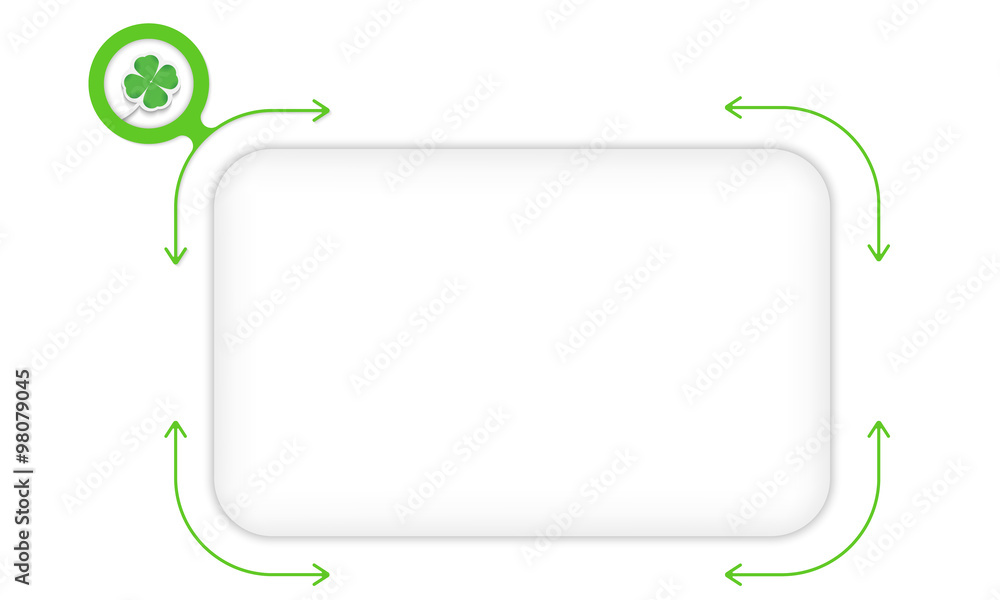 Poster vector green box to fill your text and cloverleaf