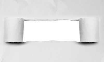 torn paper isolated on white background