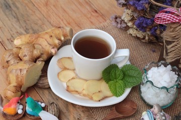 Ginger tea with lemon and honey delicious.