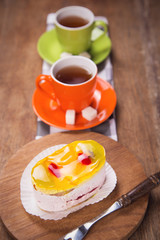 cake with tea