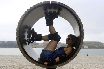skater in a wheel in Lisbon