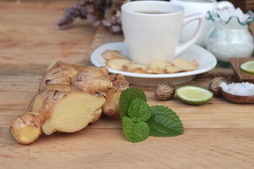 Ginger tea with lemon and honey delicious.