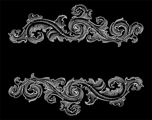 Beautiful Baroque style white decorative calligraphy floral vect