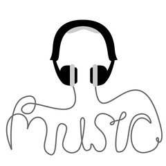 music and headphones