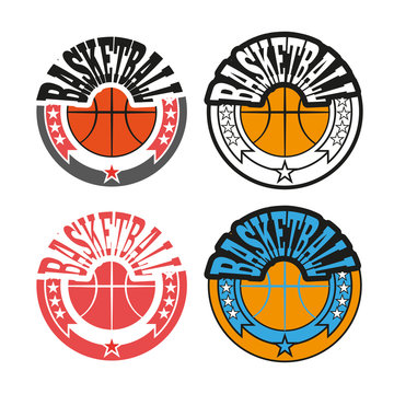 Basketball Badges with Stars