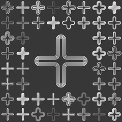 Silver metallic plus icon design set