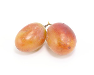 Red Grape on white background