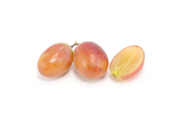 Red Grape on white background