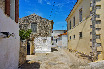 Fototapeta na wymiar Typical village with old houses, Zakynthos island, Greece
