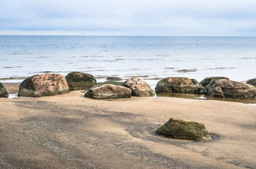 Rocky beach on the Gulf of Finland. Estonia