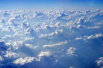 clouds view from the window of an airplane