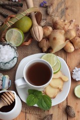 Ginger tea with lemon and honey delicious.