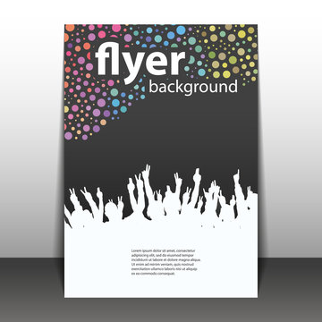 Flyer or Cover Design - Party Time - Dotted Background with Hands