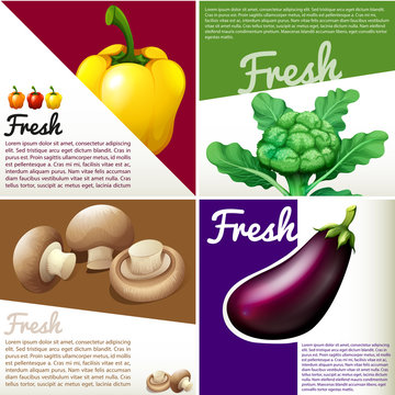 Infographic poster with fresh vegetables