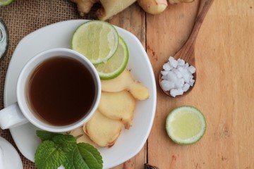 Ginger tea with lemon and honey delicious.