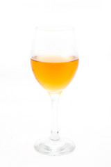 Glass of white wine isolated on a white background
