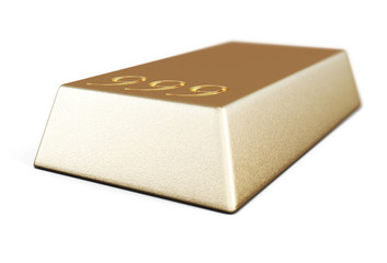 Gold bullion bars close-up
