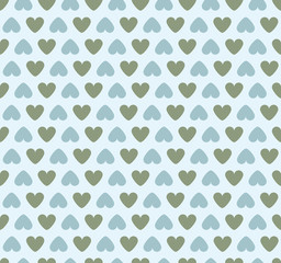 Seamless Heart Shape Pattern Blue