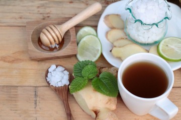 Ginger tea with lemon and honey delicious.