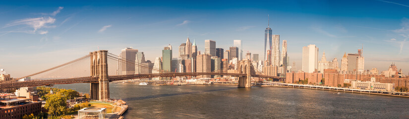 Pont de Brooklyn et Manhattan du centre, vue panoramique