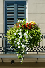 Fototapeta na wymiar Flower Basket in French Quarter