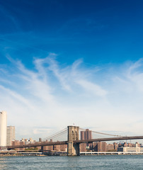Brooklyn Bridge in New York on a sunny day