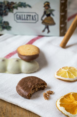 Assorted Cookies on wooden table