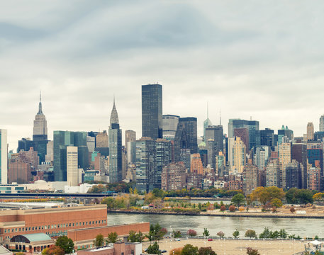 Spectacular view of Midtown Manhattan from Queens, New York