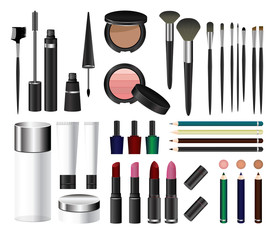 Vector set of cosmetic accessories