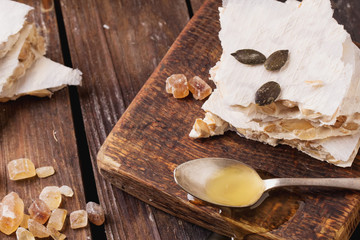 Almond Turron dark rustic style